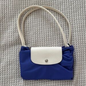 Longchamp Blue and White Shoulder Bag